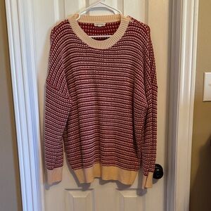 Striped Red and Cream Sweater